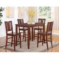 Wooden Imports Furniture Llc Wooden Imports Furniture BU3-MAH-W 3 PC Buckland Counter Height Table 30 in. x 48 in. & 2 Stools with Wood seat in Mahogany Finish BUCK3-MAH-W
